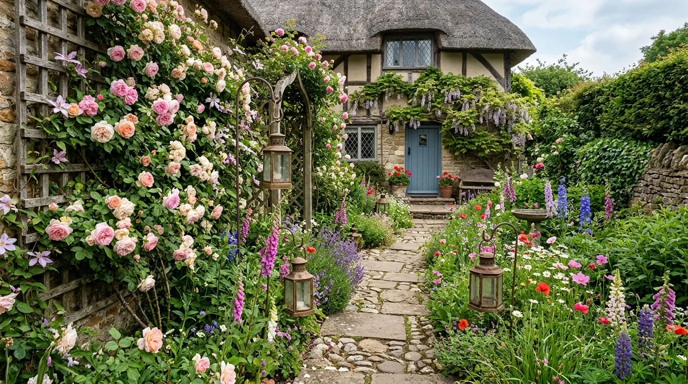 Climbing Roses on a Trellis